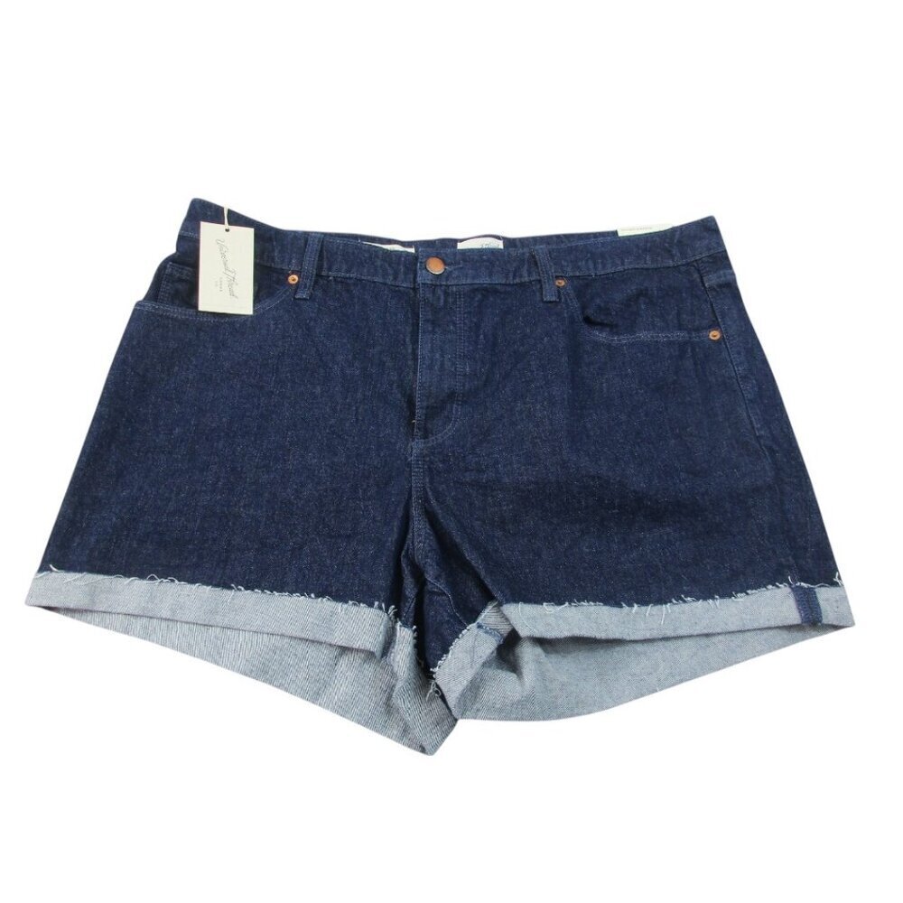 Vintage Universal Thread Midi Jean Shorts Womens Size 20W Blue Denim Rolled Cuff